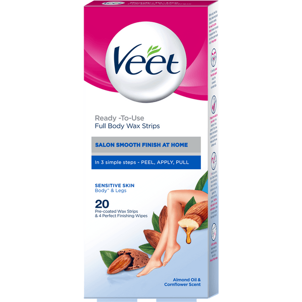 Veet Full Body Waxing Strips Sensitive Skin (20 strips) - Pinoyhyper