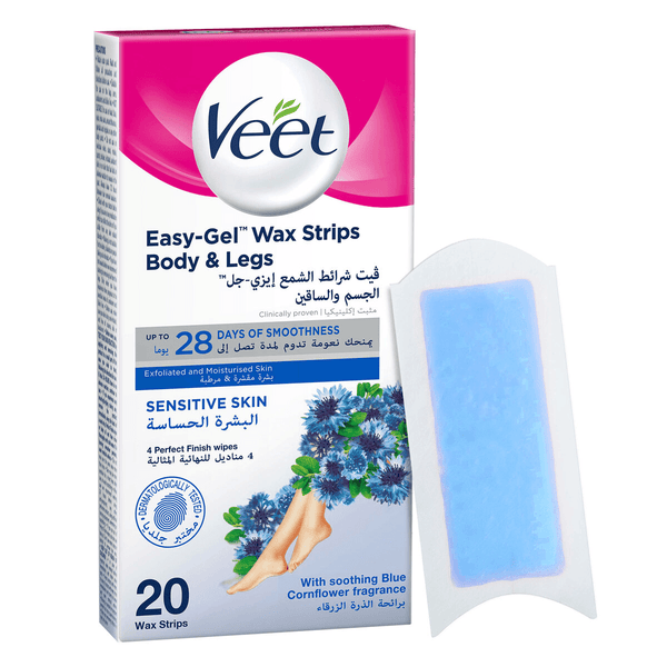Veet Hair Removal Cold Wax Strips Sensitive Skin - 20 Strips - Pinoyhyper