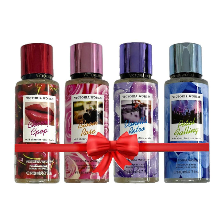 Victoria World Cherry Petal 4 Pcs Combo Fragrance Mist - 4x140 ml - Pinoyhyper