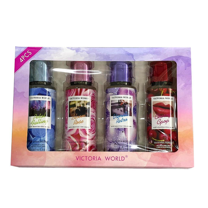 Victoria World Cherry Petal 4 Pcs Combo Fragrance Mist - 4x140 ml - Pinoyhyper