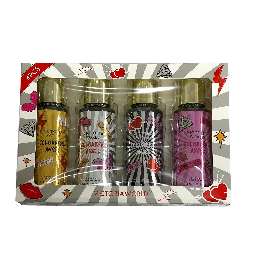 Victoria World Colorful 4 Pcs Combo Fragrance Mist - 4x140 ml - Pinoyhyper