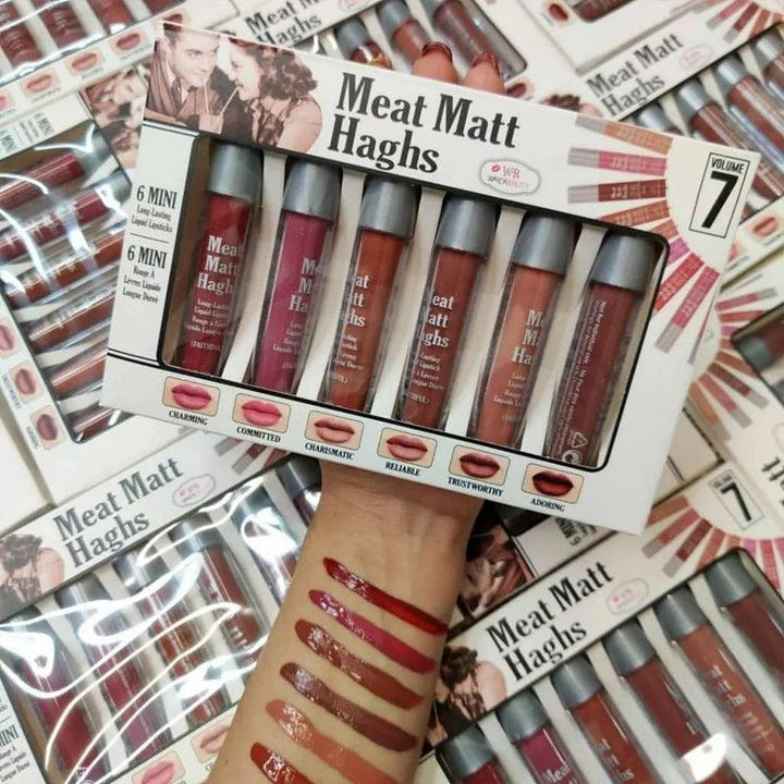 Warda Beauty Meat Matt haghs Long Lasting Liquid Lipsticks - 6 Pcs - Pinoyhyper