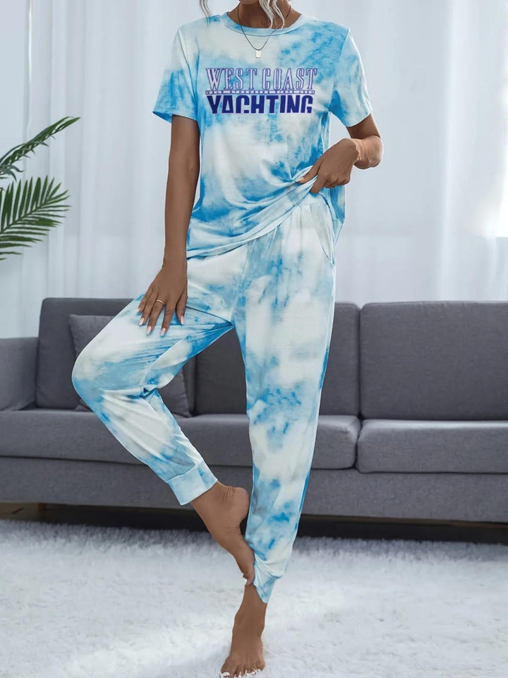 West Coast Cotton Lycra Tie-Dye Night Suit Set Night Dress - Pinoyhyper