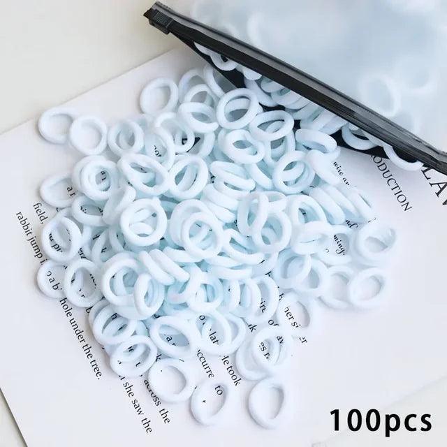 White Elastic Hair Bands 100pcs - (6621274) - Pinoyhyper
