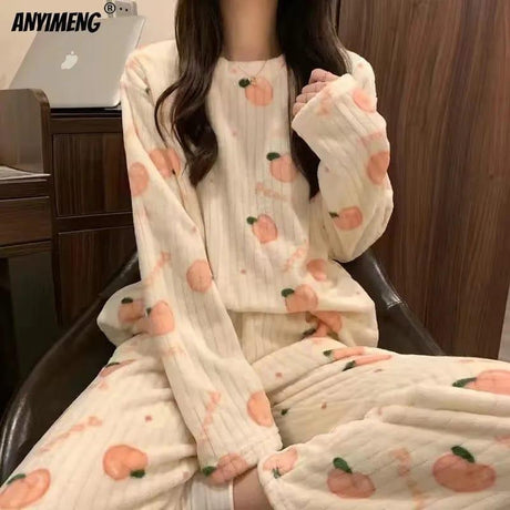 Winter Night Dress Free Size 2Pcs Set- HSF028 - Pinoyhyper