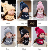 Winter wool cap with scarf - Pinoyhyper