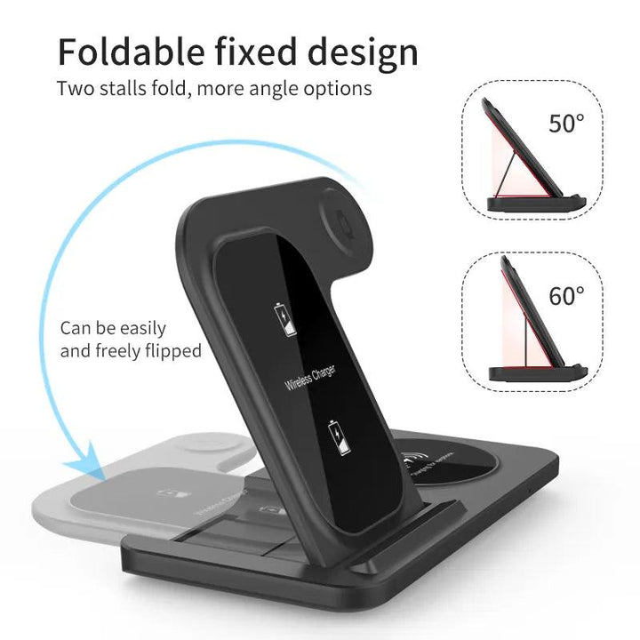 Wireless Charger 3 in One For All Qi Enabled Phone 3 in One Foldable Wireless Charger - Pinoyhyper