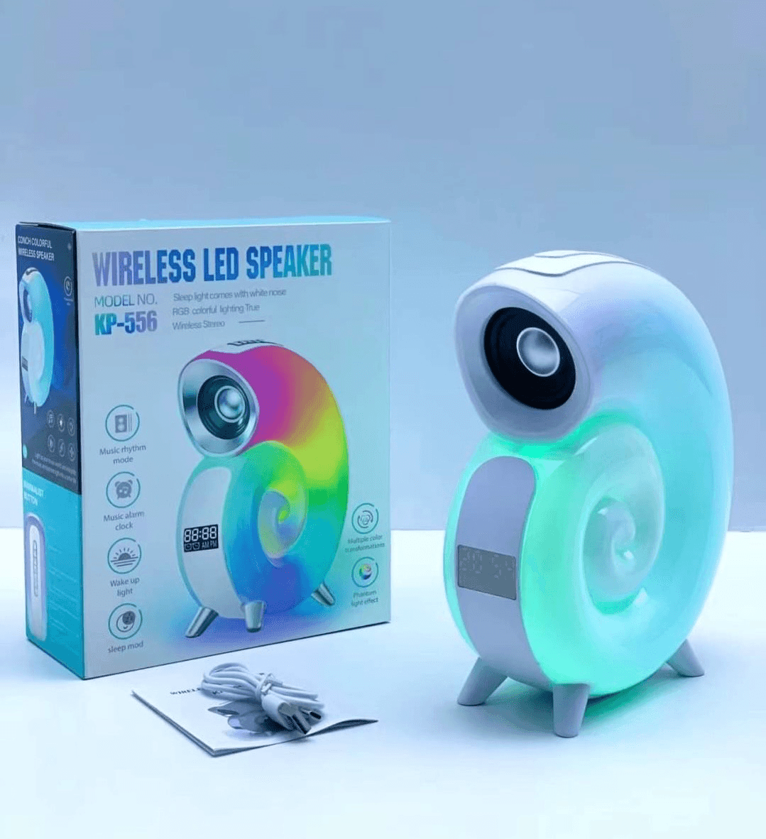 Wireless Led Speaker With Conch Colorful Music Lamp KP-556 - Pinoyhyper
