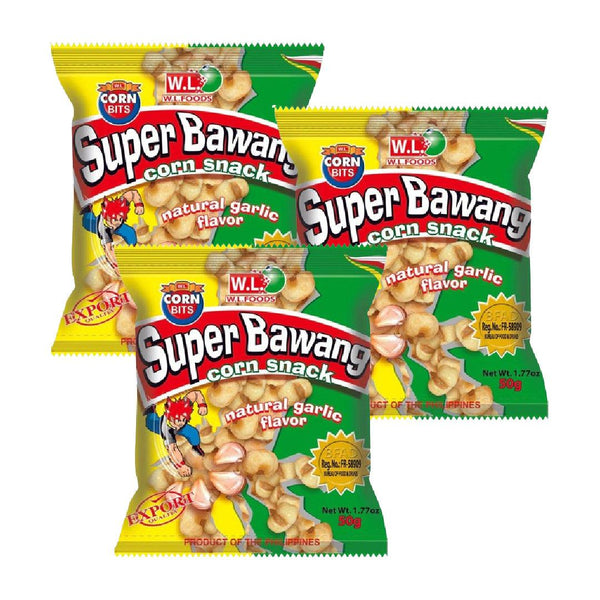 Wl Foods Corn Bits Super Bawang - 3 Pcs × 100g - Pinoyhyper