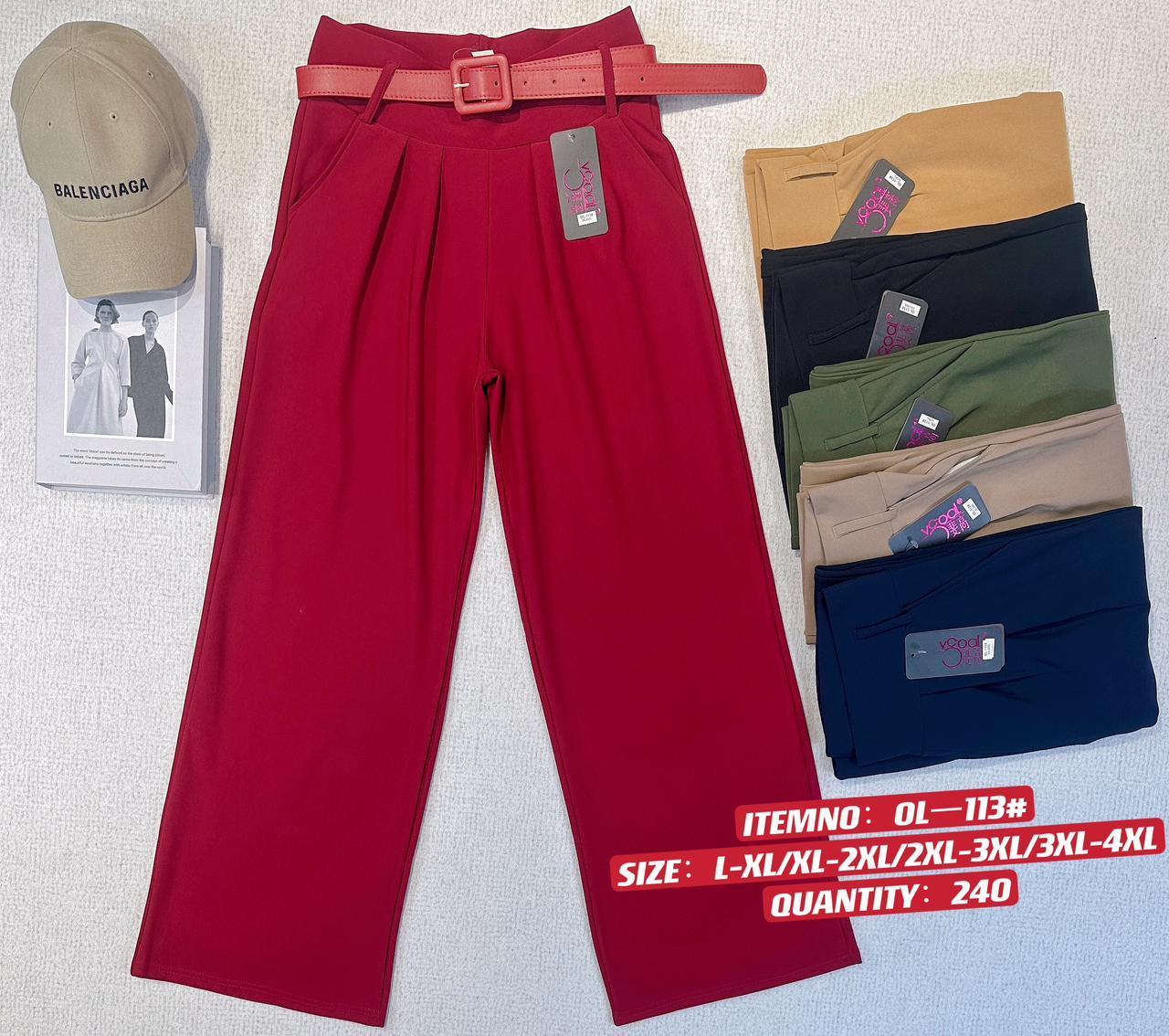 Women Pant with Belt - OL-113 - Pinoyhyper
