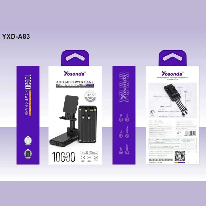 Yosonda 10000mAh Power Bank With Adjustable Phone Holder YXD-A83 - Pinoyhyper