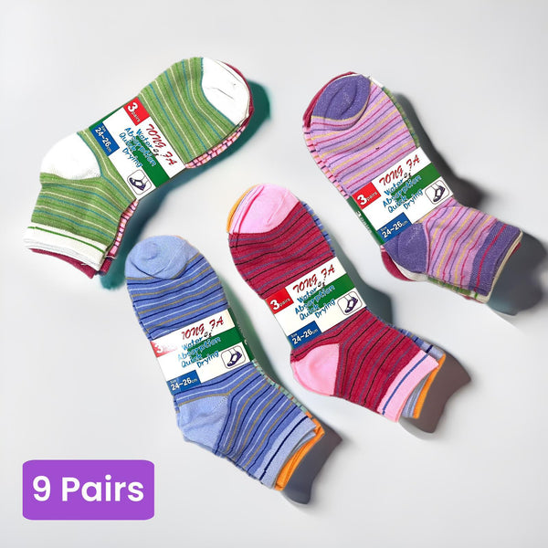 Young 7A Color Women's Socks - 9 Pairs - Pinoyhyper