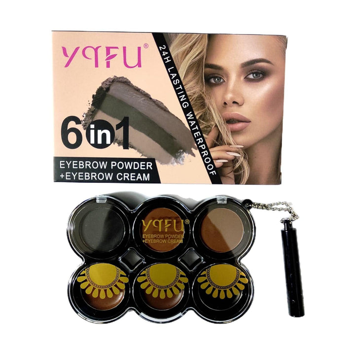 YQFU 6 In 1 Eyebrow Powder + Eyebrow Cream - 3.5g×6 - Pinoyhyper