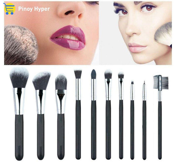 10 Pcs Makeup Brushes Set Foundation with Bag - Pinoyhyper