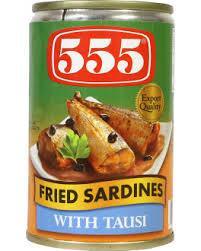 555 Fried Sardines Tausi 155gm - Pinoyhyper
