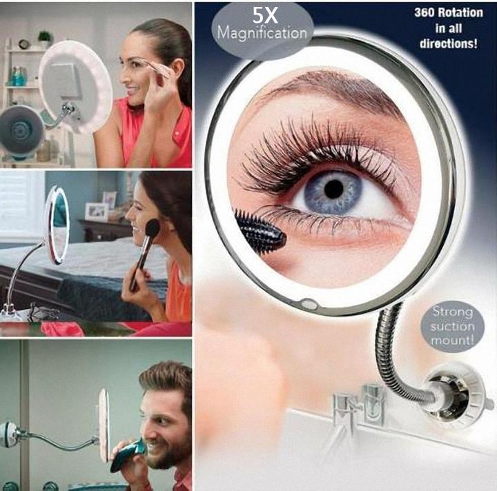 5X Magnifying Makeup Mirror with Power Locking Suction Cup - Pinoyhyper