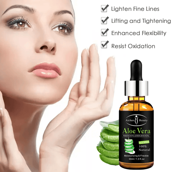 Aichun Beauty Aloe Vera Moisturizing & Brightening Face Serum (Black) - 30ml - Pinoyhyper
