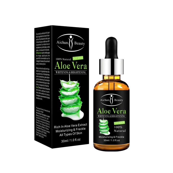 Aichun Beauty Aloe Vera Moisturizing & Brightening Face Serum (Black) - 30ml - Pinoyhyper
