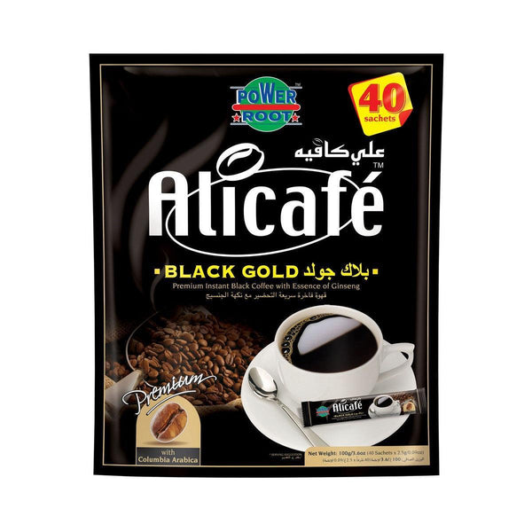 AliCafe Black Gold Premium Instant Back Coffee with Ginseng - 40 sachets 2.5g - Pinoyhyper