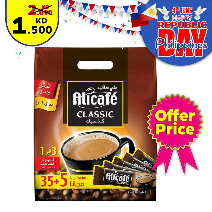 Alicafe Classic 3 In1 Regular Coffee 40 Sachets 700g Offer - Pinoyhyper