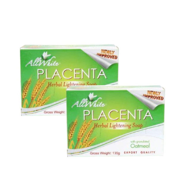 All White Placenta Herbal Lightening Soap Oatmeal 135g x 2 Pcs - Pinoyhyper