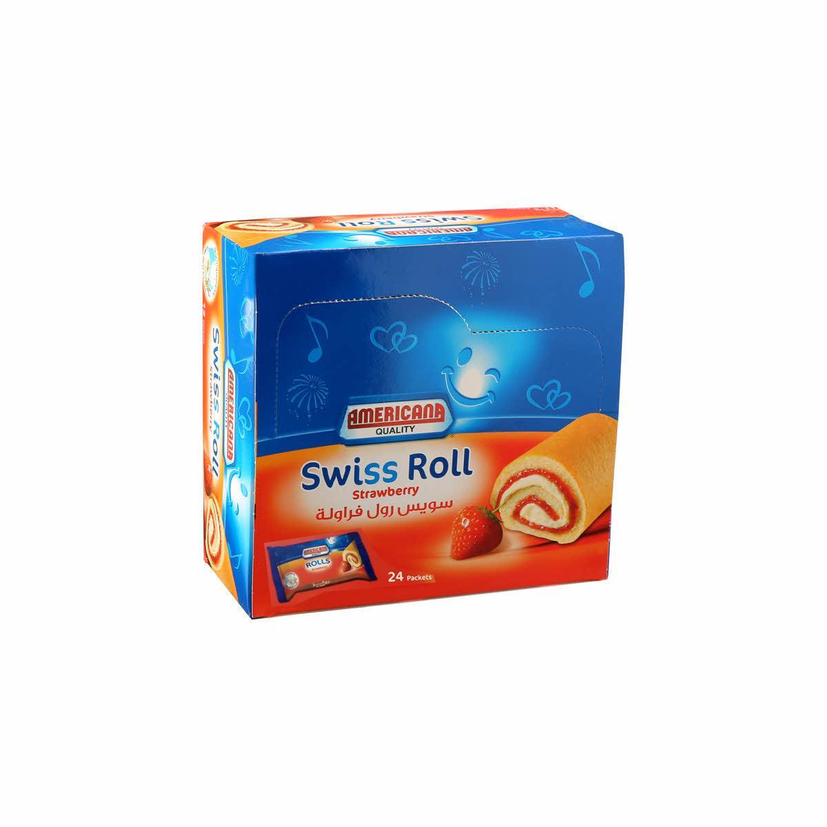 Americana Swiss Roll Strawberry 24 x 25g - Pinoyhyper