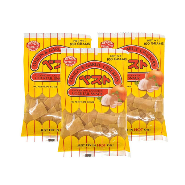 Besuto Onion & Garlic Crackers Uncooked - 100g x 3 Pcs - Pinoyhyper