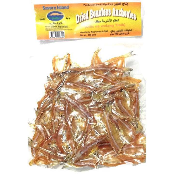 Boneless Anchovies Dried Fish 100g - Savory Island - Pinoyhyper