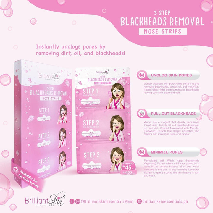 Brilliant 3 Step Blackheads Removal Nose Strips - Pinoyhyper