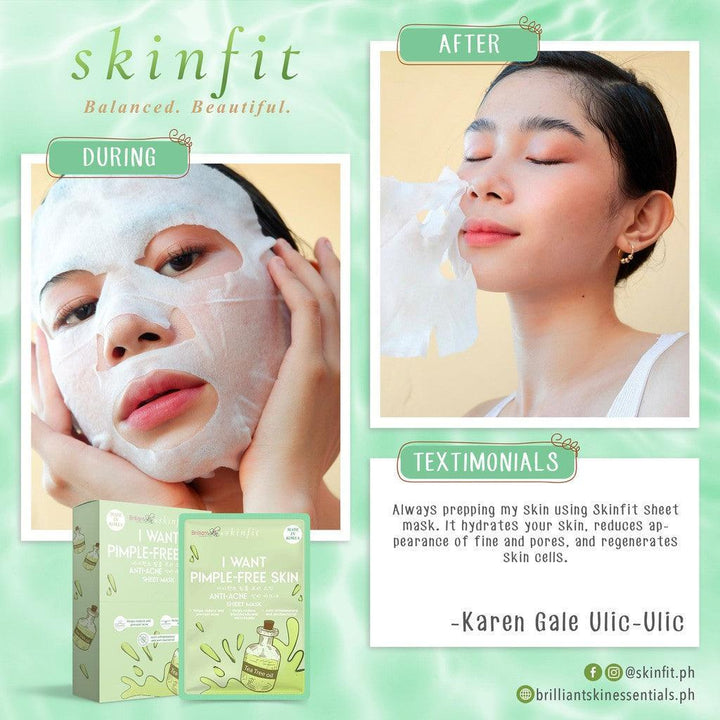 Brilliant I Want Pimple Free Skin Anti Acne Sheet Mask - Pinoyhyper