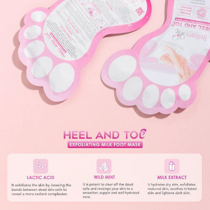 Brilliant Skin Heel and Toe Milk Foot Mask (Pink) - Pinoyhyper