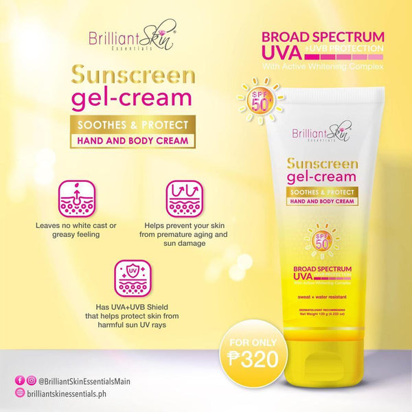 Brilliant Sunscreen gel-cream soothes & protect Hand and Body Cream - 120g - Pinoyhyper