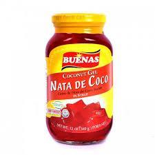 Buenas Nata de Coco Coconut Gel in Syrup (Red) 340g - Pinoyhyper