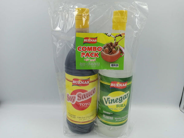 Buenas Vinegar + Soy Sauce Combo Pack 1Ltr - Pinoyhyper