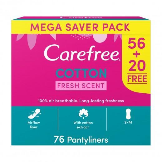 Carefree Cotton Mega Pack of 76 Pantyliners unscented Buy 1 get 1 Free - Pinoyhyper