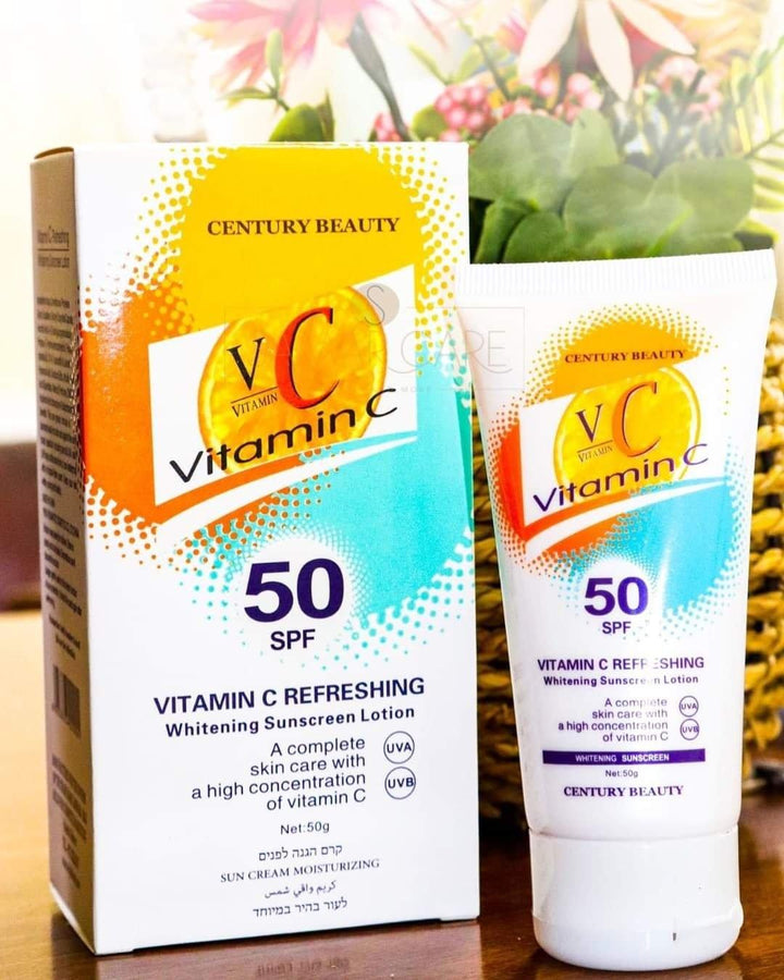 Century Beauty Vitamin C 50SPF refreshing whitening sunscreen lotion - 50g - Pinoyhyper