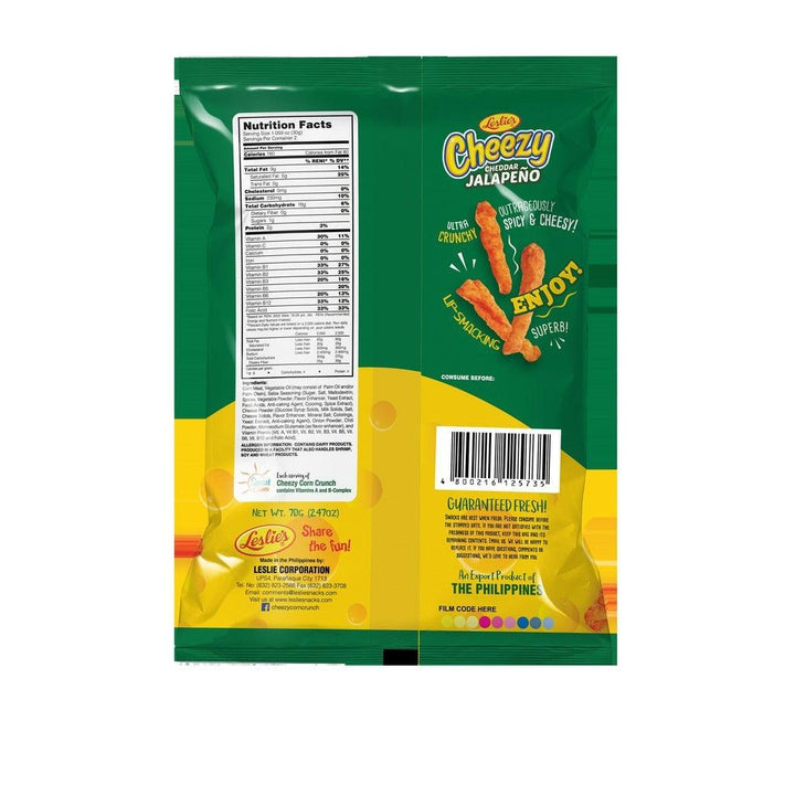 Cheezy Corn Crunch Cheddar Jalapeno - 70g - Pinoyhyper