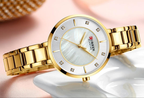 Curren Luxury Ladies Girl Wrist Watch Gold - Pinoyhyper