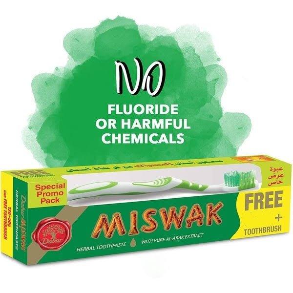 Dabur Miswak Toothpaste + Tooth Brush Free - 190 gm - Pinoyhyper