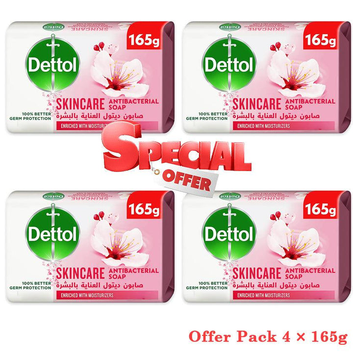 Dettol Anti Bacterial Skincare Bar Soap 4 × 165g - Pinoyhyper
