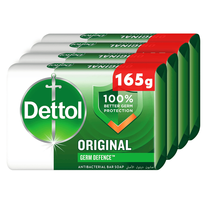 Dettol Original Germ Defence Anti-Bacterial Bar Soap 4 × 165g - Pinoyhyper