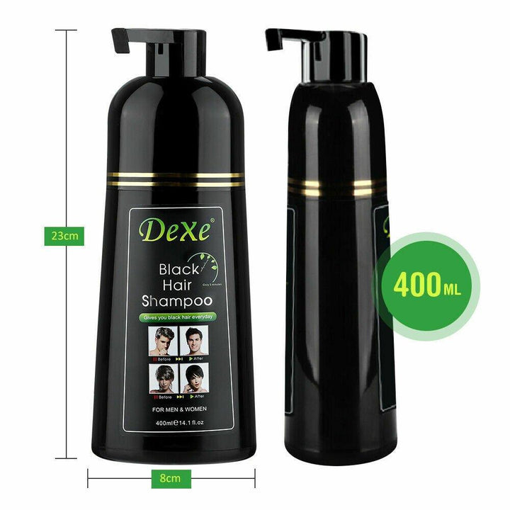 Dexe Black Hair Shampoo Instant Hair Blackening Dye - 400 ML - Pinoyhyper