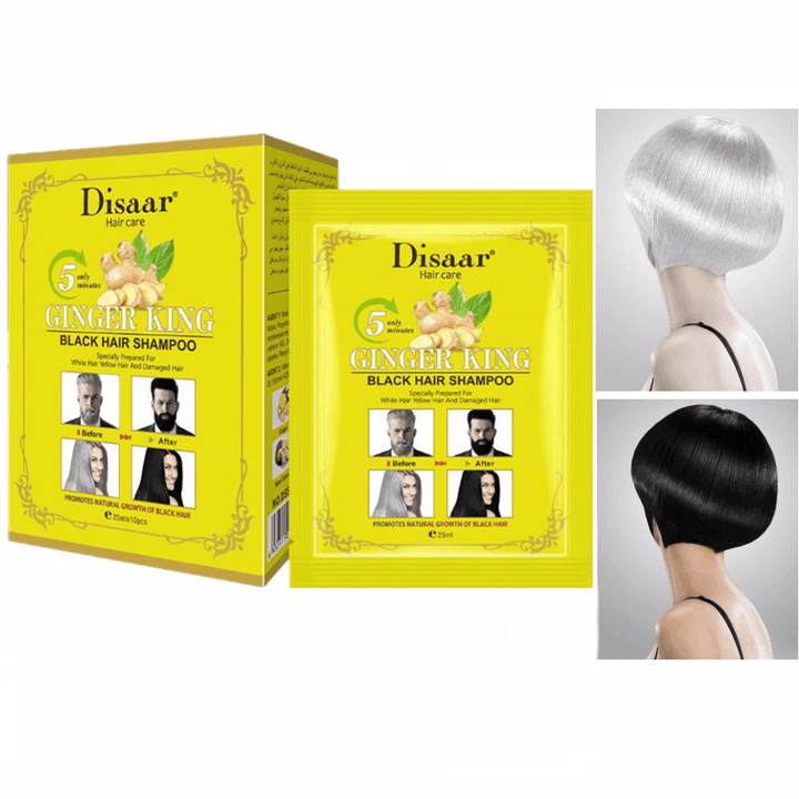 Disaar Ginger King Black Hair Shampoo Only 5 Minutes 25ml×10pcs - Pinoyhyper