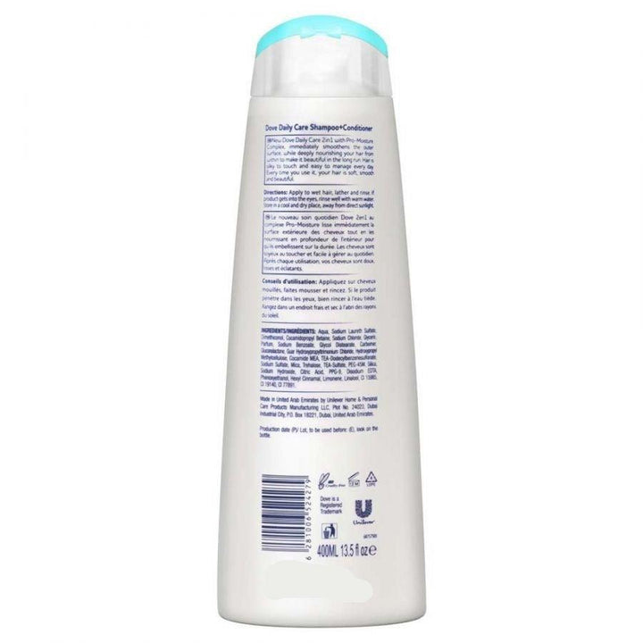 Dove 2 in 1 Daily Care Shampoo + Conditioner 400mL - Pinoyhyper