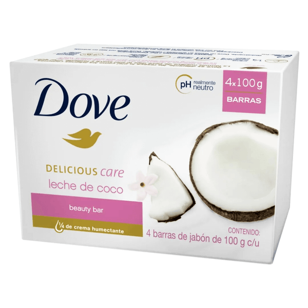 Dove Delicious Care Coconut Milk Beauty Bar Soap 4x100g - Pinoyhyper