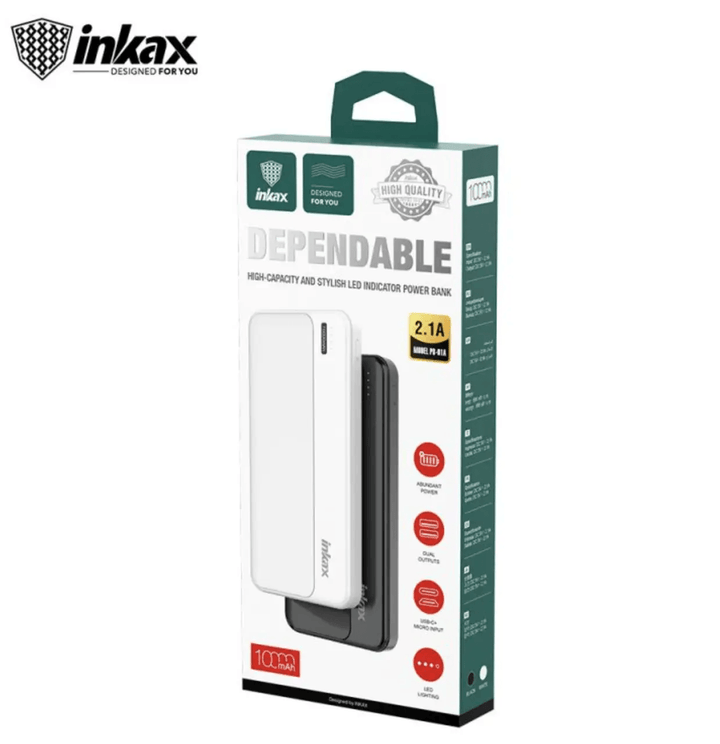 Inkax Dependable High Capacity 10000Mah Power Bank PB-01A - Pinoyhyper