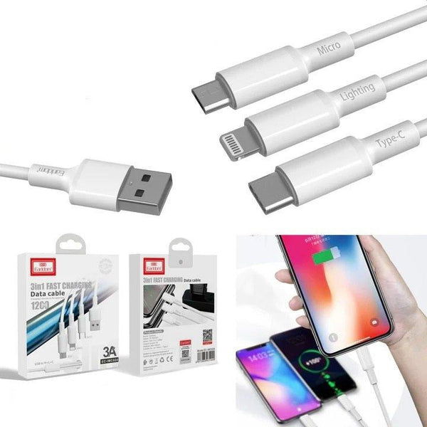 Earldom 3 in1 Fast Charging Cable EC-IMC024 - Pinoyhyper