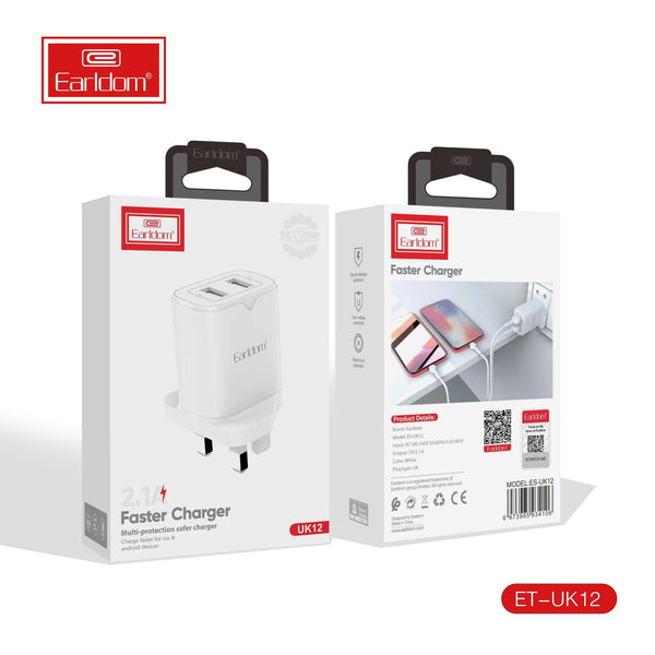 Earldom - Original 2.1A Fast Charger ES-UK12 - Pinoyhyper