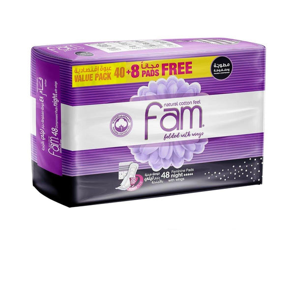 Fam 48-Pads Natural Cotton Feel Napkin With Wings - Pinoyhyper