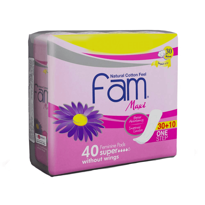 Fam Maxi 40 Feminine Pads Super without Wings (30+10) - Pinoyhyper